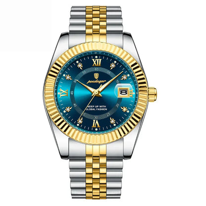 POEDAGAR GoldenStar - 40mm Watch | Water Resistant | stainless steel 