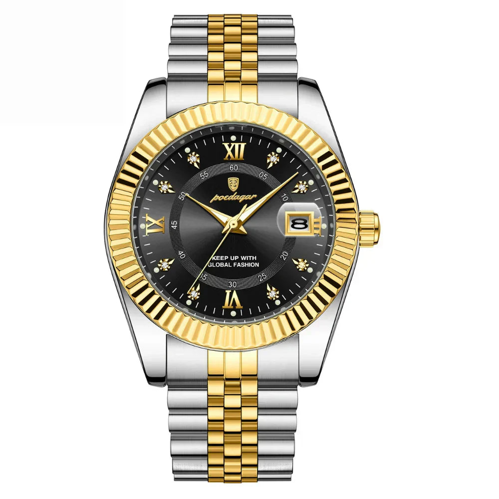 POEDAGAR GoldenStar - 40mm Watch | Water Resistant | stainless steel 
