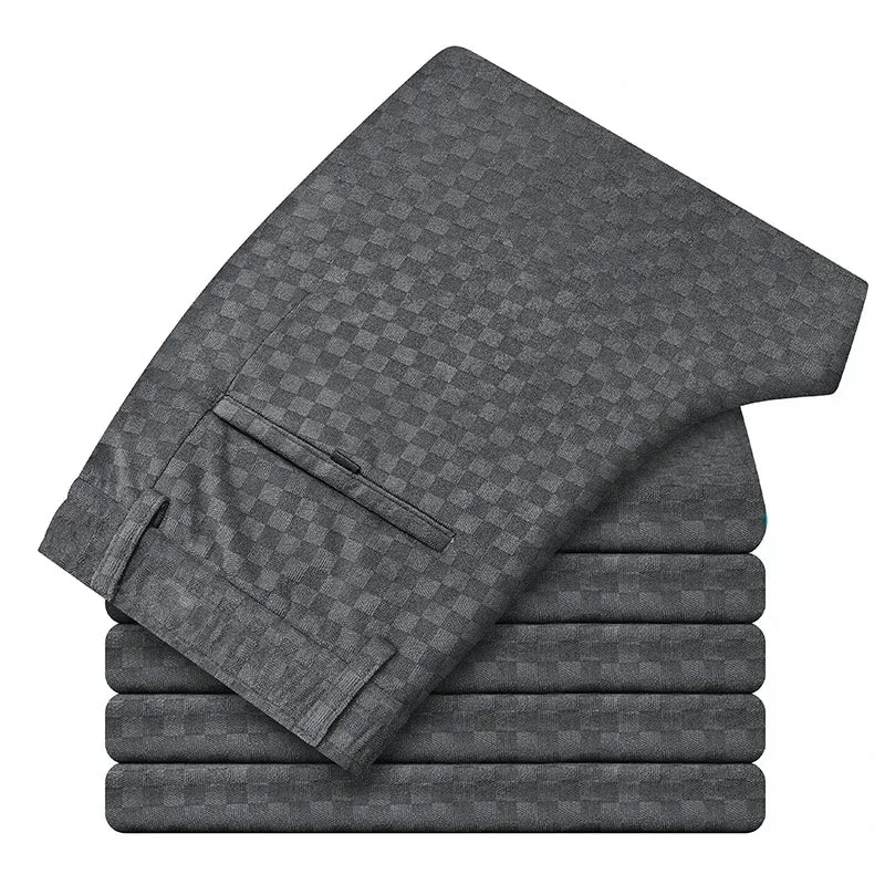 Corduroy Checkered Pants Brown