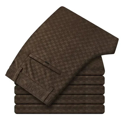 Corduroy Checkered Pants Brown